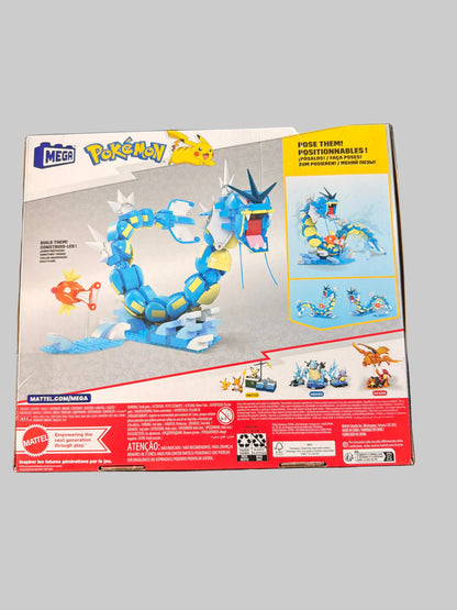 MEGA Pokémon Action Figure Building Toys Set for Kids, Magikarp Evolution Set with 411 Pieces, Buildable and Poseable Gyarados, 20 inches